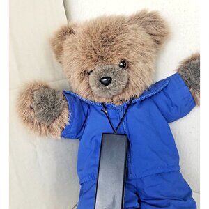 Teddy bear plush tail tourist outfit‎ shoes blue joggers brown stuffed animal